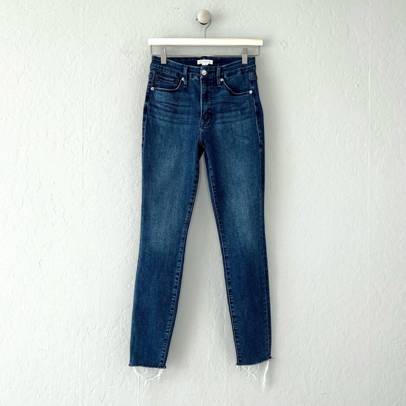 Good American Good Legs Skinny Jean w/ Raw Chewed Hem - Picture 3 of 10